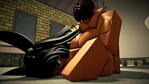 ファンにバスルームで突かれる