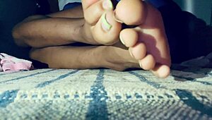 Latina Petite Amateur Plays With Toes And Ass.