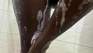 i'm in the bathroom, bent over with my curvy big tits neighbor, pounding her wet pussy doggystyle after shower fetish play.