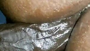 I calmly take this big black cock deep into my ass for anal creampie