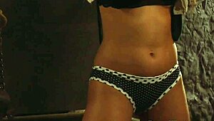 Gagged tied up lesbian slave whipped by dominant madame