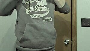 getting naked in the bathroom with a big cock