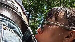 Real Behind The Scenes Outdoor Deepthroat Blowjob With Young Pov Oral And Facial