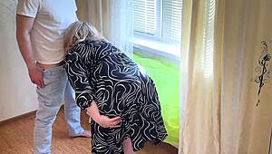 Stepson Hugged Stepmom and Fucked Her in the Ass