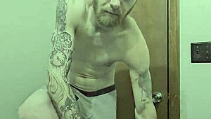 getting naked in the bathroom with a big cock