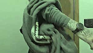 getting naked in the bathroom with a big cock