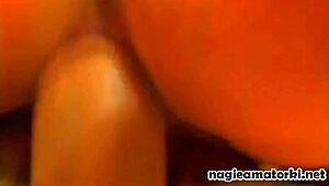 Beautiful brunette amateur milf models cute lingerie at home