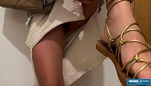 Sexy Scarlett Taylor Gives Wild Blowjob To Lover While Riding In Car, Natural Tits Bouncing.