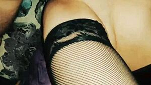 Milf in Stockings and Lingerie Gets Close-Up Anal