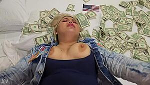 in this narrative, my blonde american slut from the usa gets fucked for cash like a doll