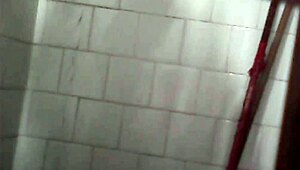 Hey, I secretly filmed my aunt taking a bath, what a sneaky voyeur moment!