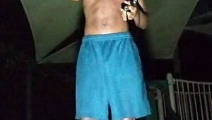 Amateur Athletic Brunette Explores Solo Workout Fantasy in Dorm with Uncle and Daddy Vibes, Looking Cute and Fit in USA Setting.