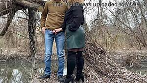 mother-in-law grabs my cock tight while i pee outside in the fresh air 😏