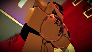 big ass babe bends over for gloryhole blowjob and rough doggystyle creampie with monster cock