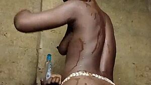 i cant believe this crazybitch is fisting her tight anal hole till she squirts massively... full video on red or premium, next door neighbor almost caught us!