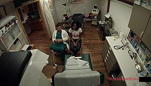 Tampa University requires entrance physical where Tori Sanchez spreads in shower for close-up check