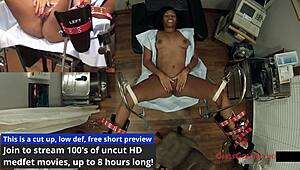 Tampa University requires entrance physical where Tori Sanchez spreads in shower for close-up check