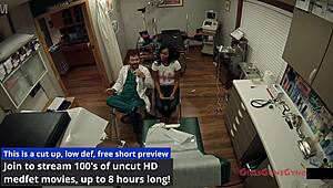 Tampa University requires entrance physical where Tori Sanchez spreads in shower for close-up check