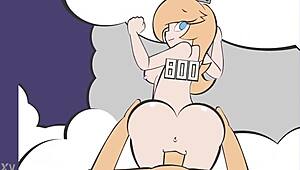 She bends over for doggystyle fucking with princess rosalina, leading to a big cock orgasm and cumshot