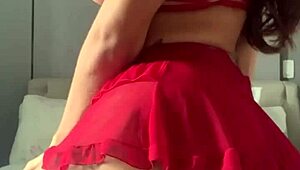 What Happens When Solo Crossdresser Plays in Fishnets and Heels?