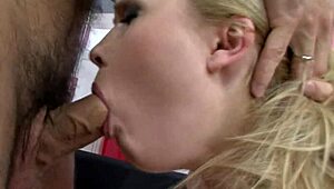 You won't believe how this amazing blonde takes step dad's cock in her ass!