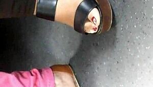 Mature Woman Displays Feet In Candid Wedges And Sandals During Everyday Hidden Footage