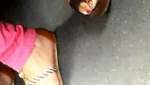 Mature Woman Displays Feet In Candid Wedges And Sandals During Everyday Hidden Footage