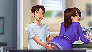 I just cummed deep inside my stepmother's shaved pussy