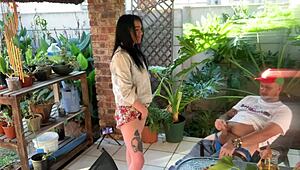 bellarose34 shares her latest update with athletic brunette wife in heels fucking small cock husband at home