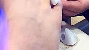 want to watch this shemale getting her feet done in a hot fetish session?