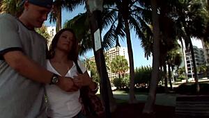 hey check this milf with big boobs getting rough quickie in wet t-shirt