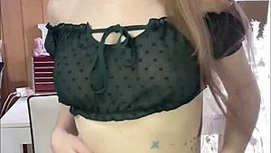 hey, this tiny 411 amateur blonde gags on dildo in lingerie, then makes her petite pussy cum hard with choking orgasm and toys