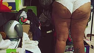 Curvy Mexican BBW Handles House Cleaning Duties While Her Chubby Figure Draws Attention