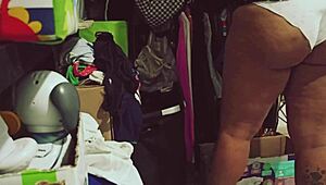 Curvy Mexican BBW Handles House Cleaning Duties While Her Chubby Figure Draws Attention