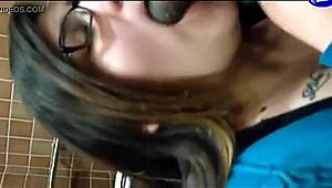 Hey, can this nerdy gordita really handle savoring that enorme polla in wild oral action?