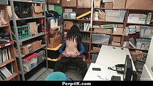 The teen suspect disguised herself as an undercover officer to fool the LP officer in the office.