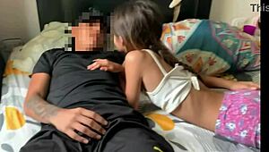 Colombian stepsister has first-time sex with stepbrother in miniskirt while parents are away