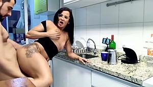 Sweet Moment In The Kitchen With Coffee And Milk