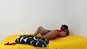 In a steamy video, the girlfriend teases her American boyfriend by masturbating her wet vagina with passion.