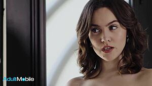 Slender brunette takes it in missionary then gets jizz on her trimmed bush