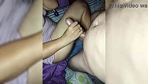 Amateur MILF Gives Sexy Oiled Massage To Monster Big Cock In Homemade Penis Rubbing Session