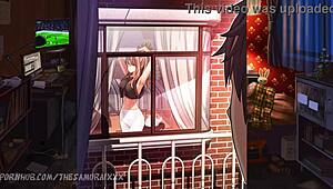 Loser gets to fuck his hot blonde friend deep in shaved pussy with creampie cumshot!