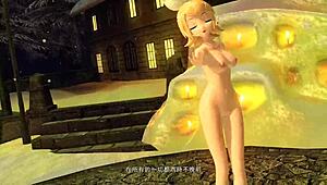 kagamine rin appears in the snowman project diva with a full nude mod modification