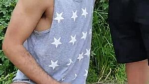 Hey, this amateur babe sucked the hung farmer in the middle of the road while his friend filmed everything