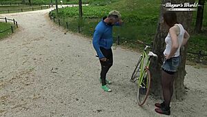 Behind the scenes shows brunette slut Alice Maze getting her ass fisted and pounded in anal action