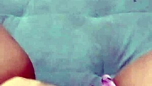 Pov juicy young Latina masturbates her big meaty pussy in Minnie shorts moaning with intense horniness while fingering herself wildly