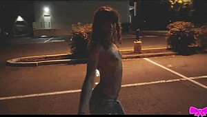 topless outdoors with honey gold and dakota marr flashing petite tits in public party fun!