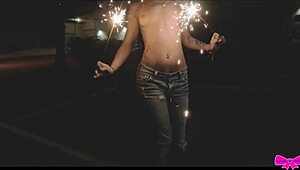 topless outdoors with honey gold and dakota marr flashing petite tits in public party fun!