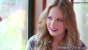 young lesbian teen experiences first-time tribbing with mature milf