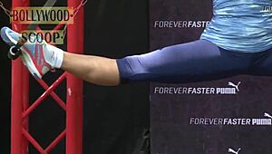 Hey, check out Jacqueline Fernandez in this hot exercise video routine